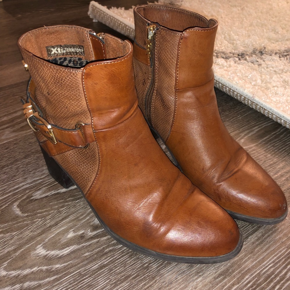 Brown Leather Booties